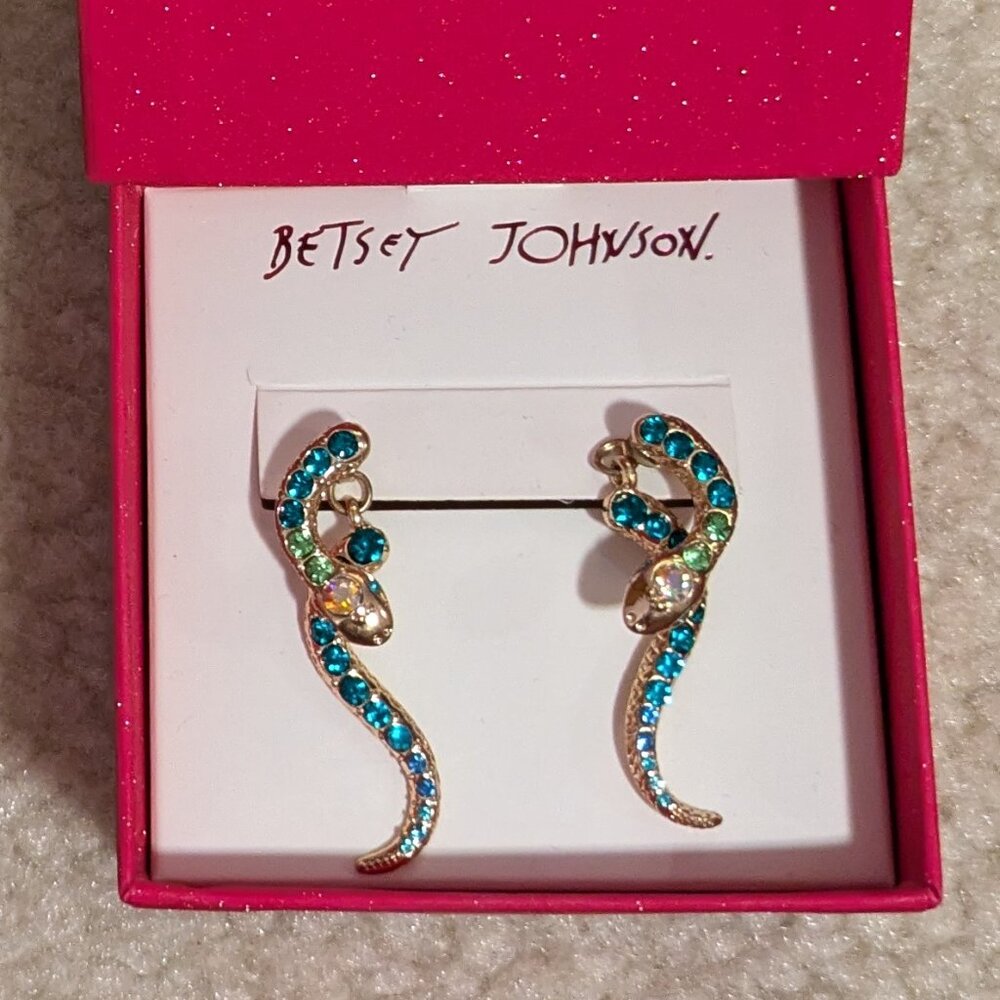 Crystal Snake Front/Back Earrings
